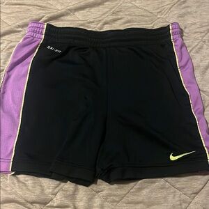 Women’s Nike Black and Purple Dri-FIT Shorts
